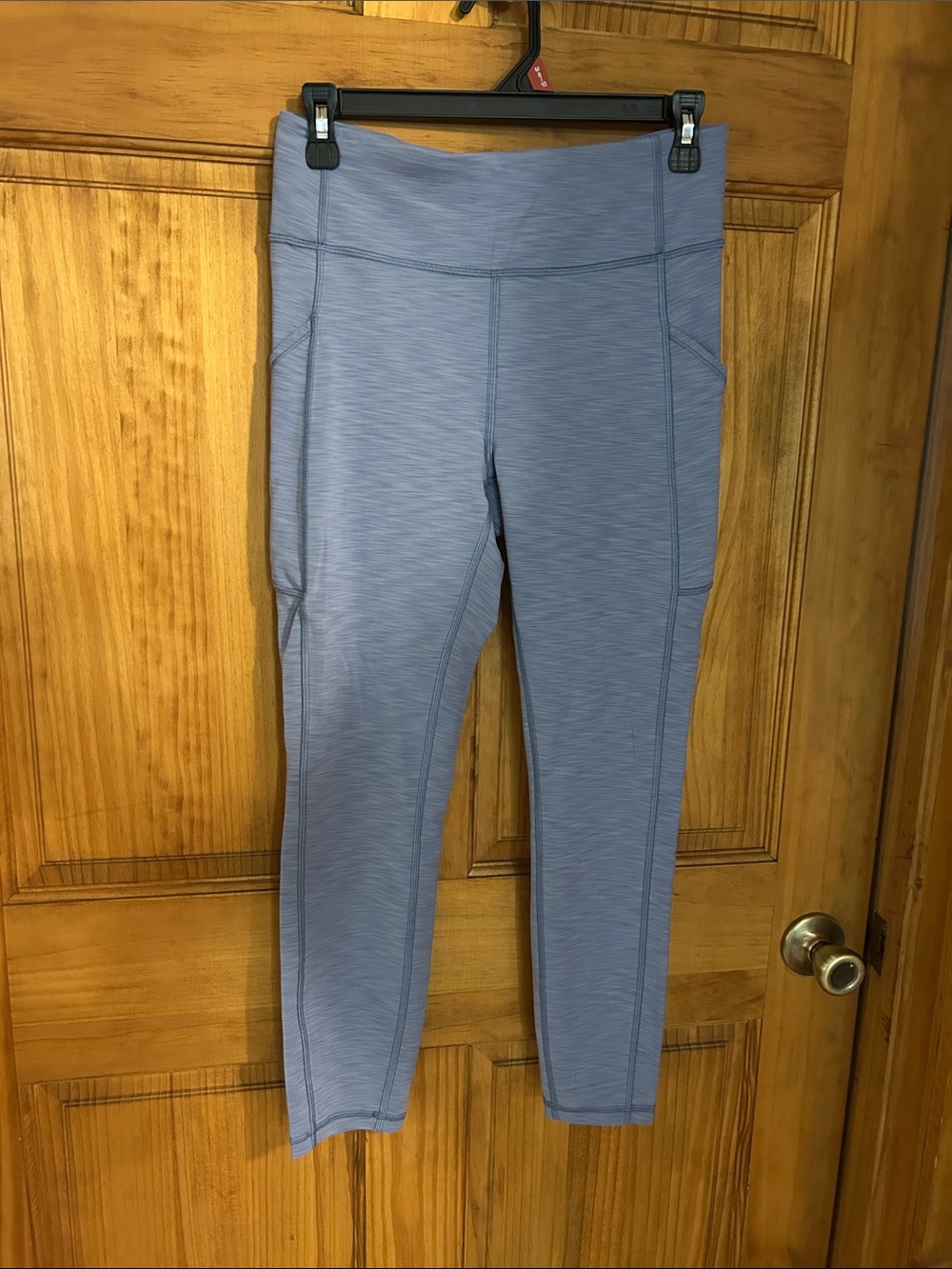 Lululemon Marl Blue Leggings with Side Pockets - 8